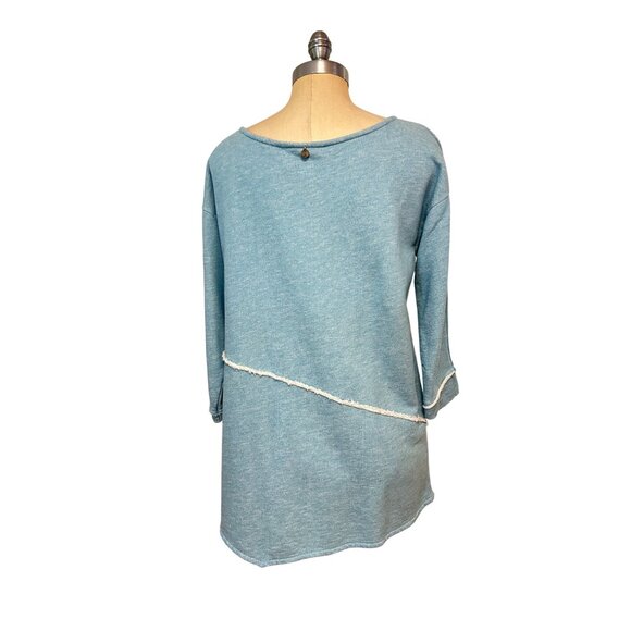 Soft Surroundings Blue Asymmetrical Seam Tunic Top Small - Picture 4 of 6